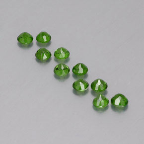 Gemas de diopsido de cromo verde natural de  ct, corte redondo, VS