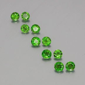 Gemas de diopsido de cromo verde natural de  ct, corte redondo, VS-SI