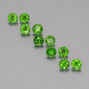 Gemas de diopsido de cromo verde natural de  ct, corte redondo, VS