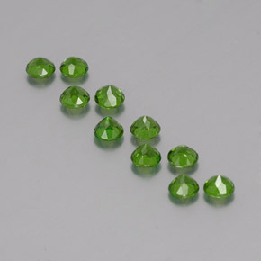 Gemas de diopsido de cromo verde natural de  ct, corte redondo, VS