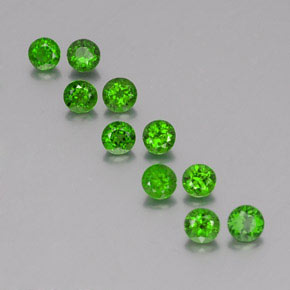Gemas de diopsido de cromo verde natural de  ct, corte redondo, VS