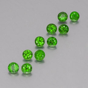Gemas de diopsido de cromo verde natural de  ct, corte redondo, VS