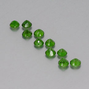 Gemas de diopsido de cromo verde natural de  ct, corte redondo, VS