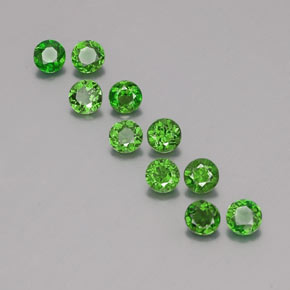 Gemas de diopsido de cromo verde natural de  ct, corte redondo, VS