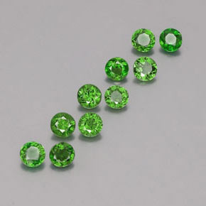 Gemas de diopsido de cromo verde natural de  ct, corte redondo, VS