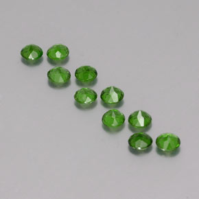 Gemas de diopsido de cromo verde natural de  ct, corte redondo, VS