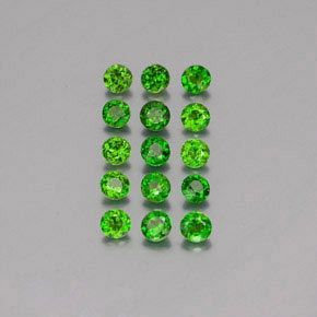 Gemas de diopsido de cromo verde natural de  ct, corte redondo, VS