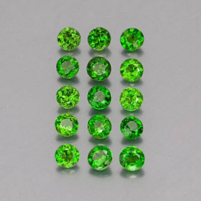 Gemas de diopsido de cromo verde natural de  ct, corte redondo, VS