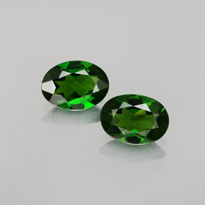 Gemas de diopsido de cromo verde natural de  ct, corte óvalo, VVS-VS