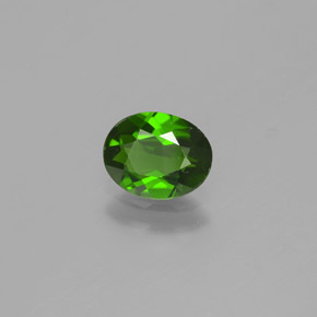 Diopsido de cromo verde natural de 0,80 ct, corte óvalo, VS