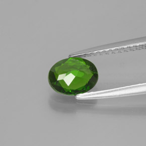 Diopsido de cromo verde natural de 0,80 ct, corte óvalo, VS