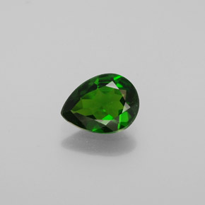 Diopsido de cromo verde natural de 0,89 ct, en forma de pera, VVS-VS