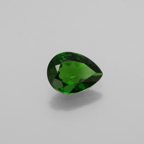 Diopsido de cromo verde natural de 0,89 ct, en forma de pera, VVS-VS