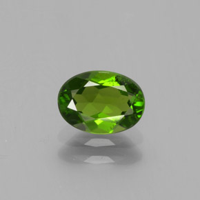 Diopsido de cromo verde natural de 0,88 ct, corte óvalo, VS
