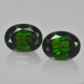 Gemas de diopsido de cromo verde natural de  ct, corte óvalo, VS