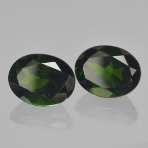 Gemas de diopsido de cromo verde natural de  ct, corte óvalo, VS