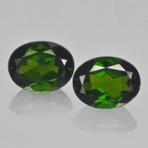 Gemas de diopsido de cromo verde natural de 4,37 ct, corte óvalo, VS