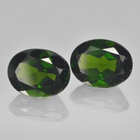 Gemas de diopsido de cromo verde natural de 4,37 ct, corte óvalo, VS