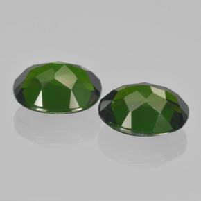 Gemas de diopsido de cromo verde natural de 4,37 ct, corte óvalo, VS