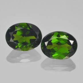 Gemas de diopsido de cromo verde natural de  ct, corte óvalo, VVS-VS