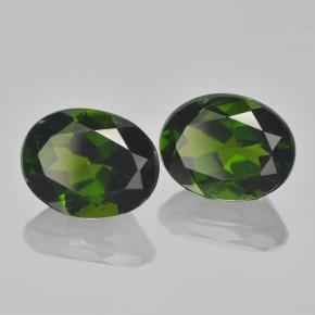 Gemas de diopsido de cromo verde natural de  ct, corte óvalo, VVS-VS