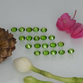 Gemas de diópsido de cromo Verde natural de  ct, Corte Redondo, VS