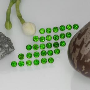 Gemas de diopsido de cromo verde natural de 2,15 ct, corte redondo, VS