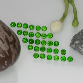 Gemas de diopsido de cromo verde natural de 2,15 ct, corte redondo, VS