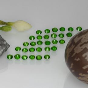 Gemas de diopsido de cromo verde natural de 2,15 ct, corte redondo, VS