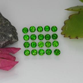 Gemas de diopsido de cromo verde natural de 1,39 ct, corte redondo, VS-SI