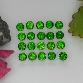 Gemas de diopsido de cromo verde natural de 1,39 ct, corte redondo, VS-SI