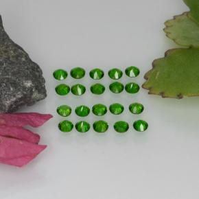 Gemas de diopsido de cromo verde natural de 1,39 ct, corte redondo, VS-SI