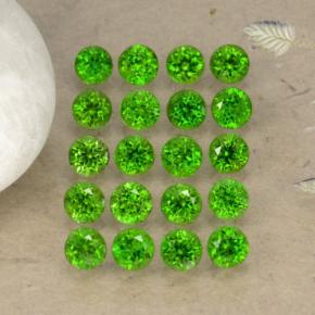 Gemas de diopsido de cromo verde natural de 1,40 ct, corte redondo, VS-SI