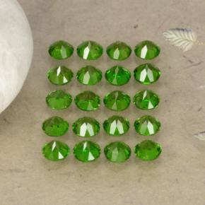 Gemas de diopsido de cromo verde natural de 1,40 ct, corte redondo, VS-SI