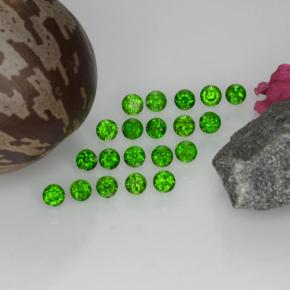 Gemas de diopsido de cromo verde natural de 1,43 ct, corte redondo, VS-SI