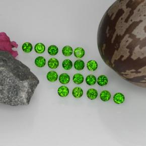 Gemas de diopsido de cromo verde natural de 1,43 ct, corte redondo, VS-SI