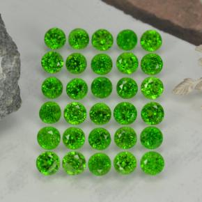 Gemas de diopsido de cromo verde natural de 2,13 ct, corte redondo, VS-SI