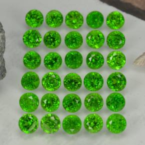 Gemas de diopsido de cromo verde natural de 2,13 ct, corte redondo, VS-SI