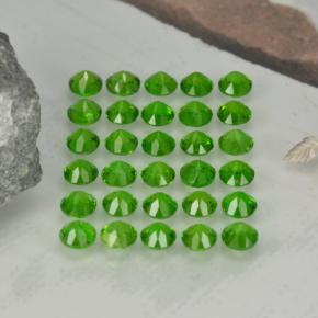 Gemas de diopsido de cromo verde natural de 2,13 ct, corte redondo, VS-SI