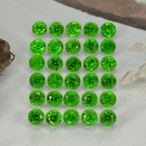 Gemas de diopsido de cromo verde natural de 2,08 ct, corte redondo, VS-SI