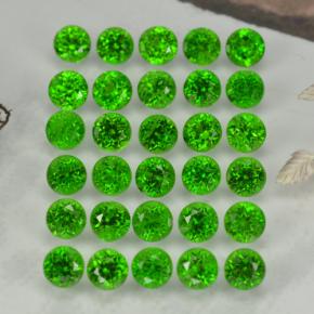 Gemas de diopsido de cromo verde natural de 2,08 ct, corte redondo, VS-SI