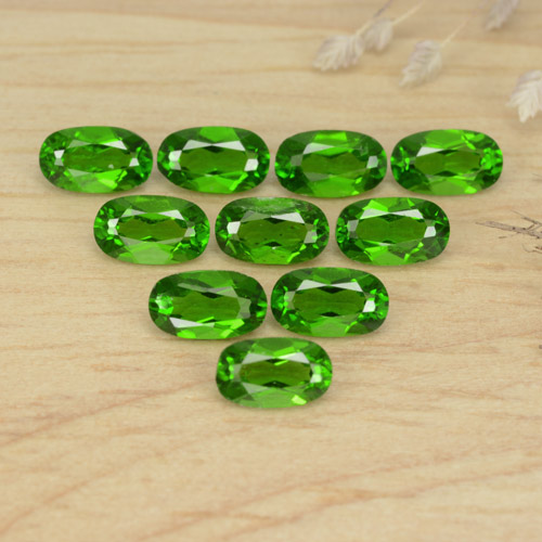 Gemas de diopsido de cromo verde natural de 2,50 ct, corte óvalo, VS