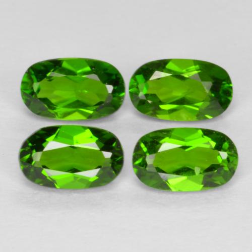 Gemas de diópsido de cromo Verde oscuro medio natural de 1.11 ct, Corte Óvalo, VS