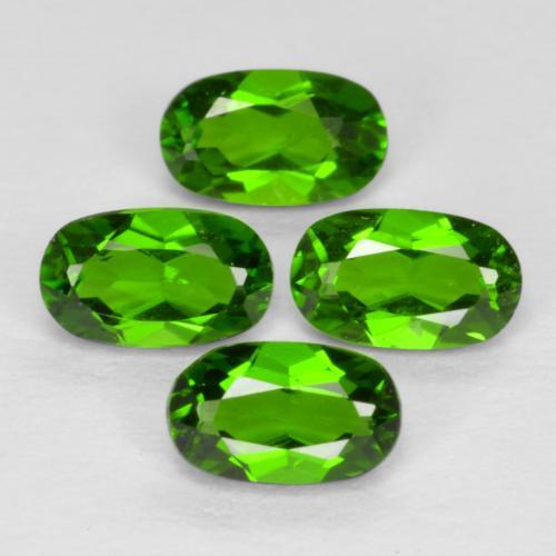 Gemas de diópsido de cromo Verde oscuro medio natural de 1.11 ct, Corte Óvalo, VS