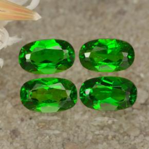 Gemas de diopsido de cromo verde natural de 1,11 ct, corte óvalo, VS