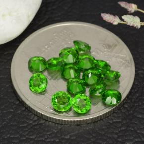 Gemas de diopsido de cromo verde natural de 1,77 ct, corte redondo, VS