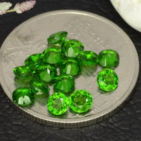 Gemas de diopsido de cromo verde natural de 1,77 ct, corte redondo, VS