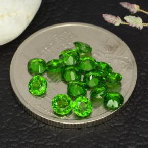 Gemas de diopsido de cromo verde natural de 1,77 ct, corte redondo, VS