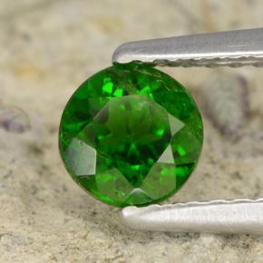 Diopsido de cromo verde natural de 0,65 ct, corte redondo, VS-SI