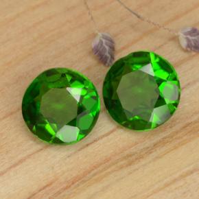 Gemas de diopsido de cromo verde natural de 0,87 ct, corte redondo, VS-SI